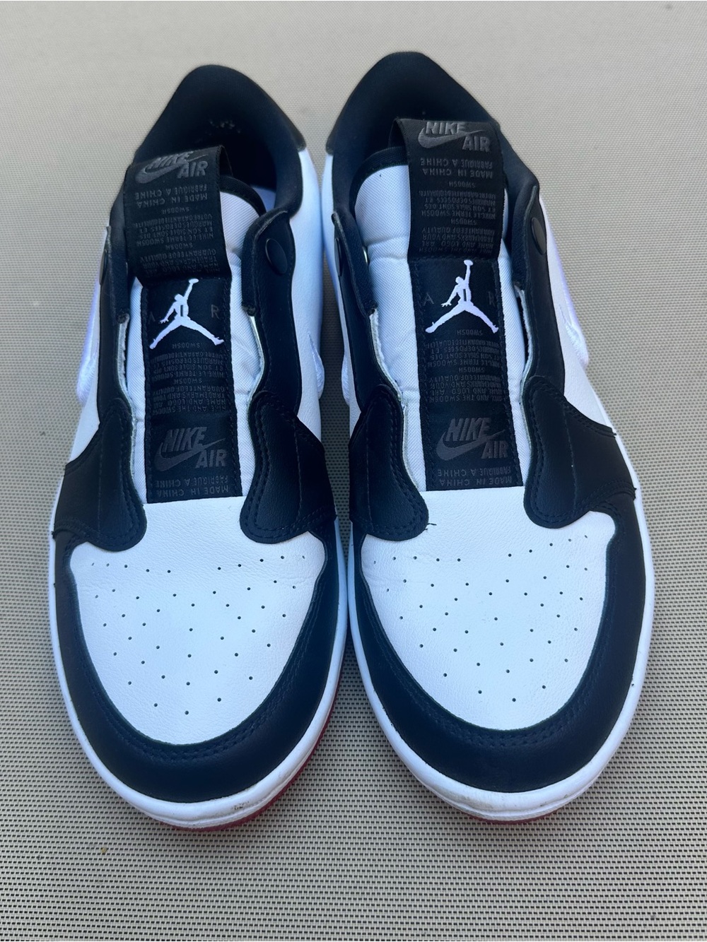 Jordan Low Top Slip-On Sneakers - White/Black/Red